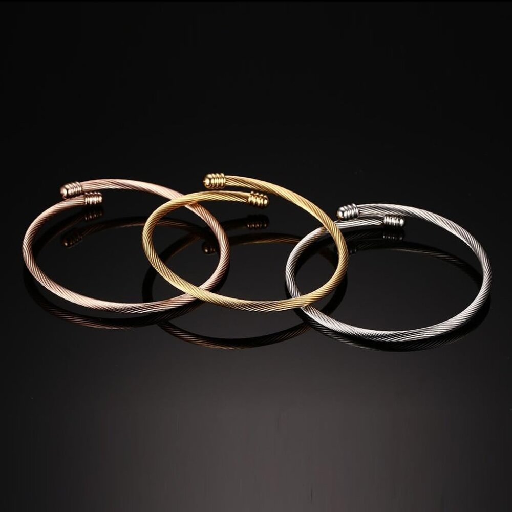 Versatile Twisted Wire Stackable Cuff Bracelet Fo… - image 3